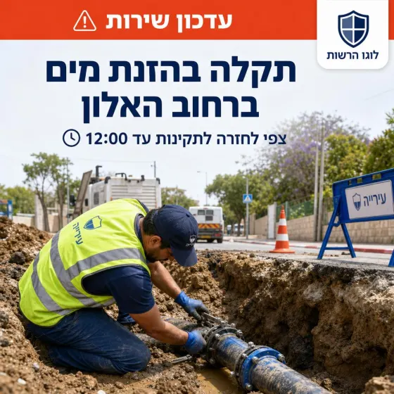 עדכון שירות: תקלה בהזנת מים